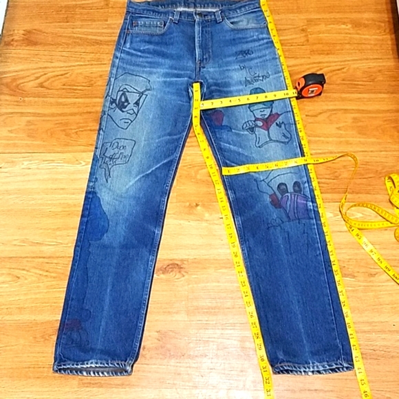 Levi's Other - LEVI'S 505 CUSTOM GRAPHIC MENS FADED DISTRESSED JEAN 34x31